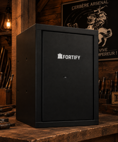 petit coffre + 2 étagères fermé Coffre-fort Fortify armes de poing + 2 étagères